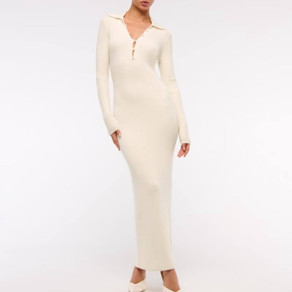 Abercrombie Cream Long Sleeve Dress size M